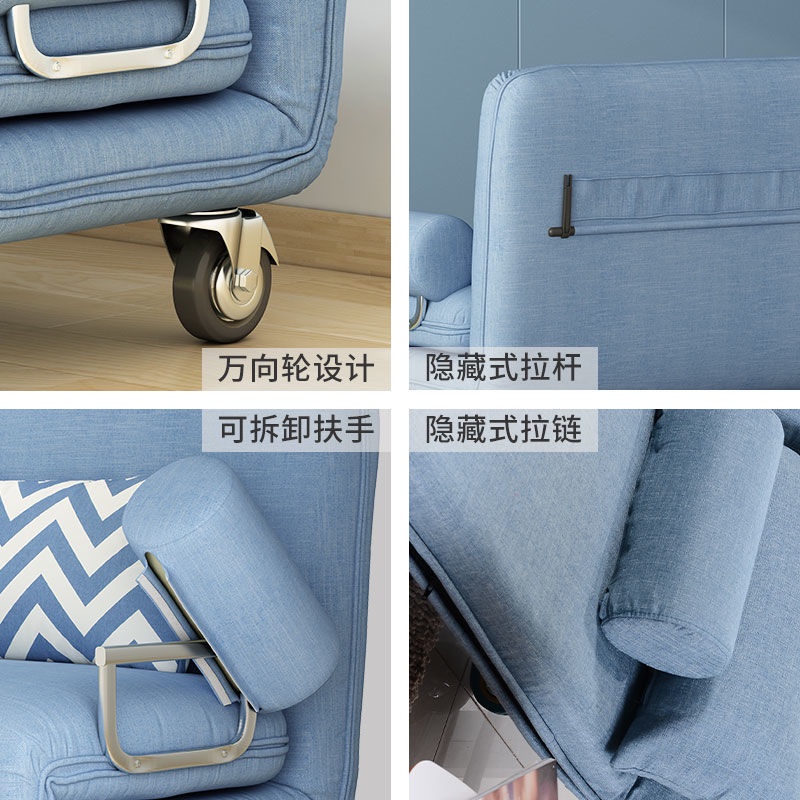 Ghế Sofa giường nằm bọc nỉ 2 màu nâu xanh, Sofa bed đa năng cao cấp - Nội thất lắp ráp phòng khách