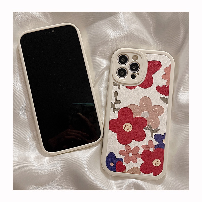 Samsung Galaxy A73 A53 A23 A13 4G 5G A32 A12 A22 LTE A11 A03 Core A51 A10S A21S M11 M22 M32 M12 S22 S21 FE Lambskin Cartoon Strawberry Bear Flowers Airbag Shockproof Soft Phone Case KQ 19