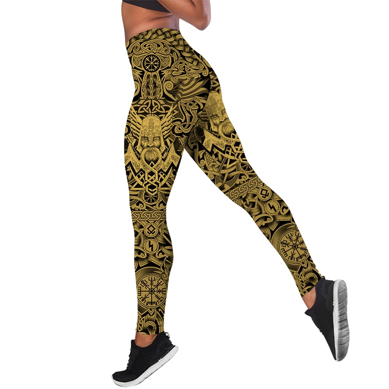 CLOOCL Quần Jogger Eo Cao Co Giãn In Bộ Sưu Tập Viking Dành Cho Nữ