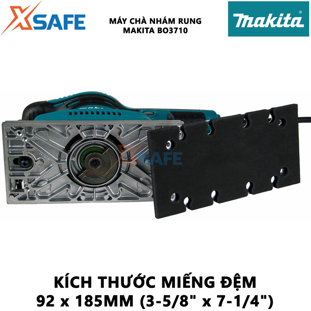 Máy chà nhám rung MAKITA BO3710 Máy đánh bóng bề mặt công suất 190W kèm túi đựng bụi gắn với thân máy - [XSAFE]