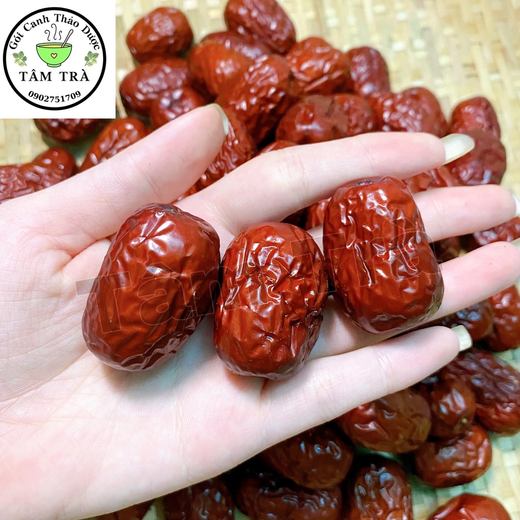 Táo đỏ khô loại trái to, ngọt - nấu sâm, canh, chè -Gói Canh Thảo Dược -Tâm Trà