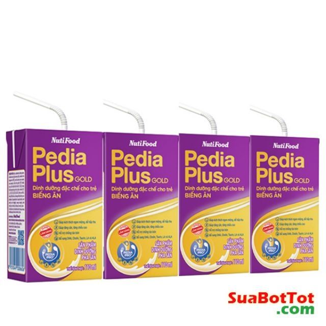 Lốc 4 hộp sữa pedia plus gold 110ml