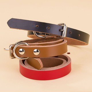 Vòng Cổ Da Bò Thật Cho Chó Mèo (2 Size Lựa Chọn)