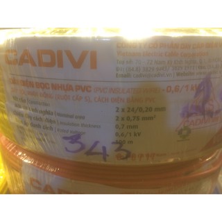 Dây đôi 2x24 sợi cadivi _ bán sỉ _cuộn 100 mét
