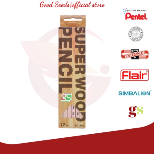 Hộp Bút Chì Đen Vỏ Gỗ Tự Nhiên GS PC103 Thân Tam Giác | Dùng Tô Trắc Nghiệm | Ngòi Khỏe Khó Gãy