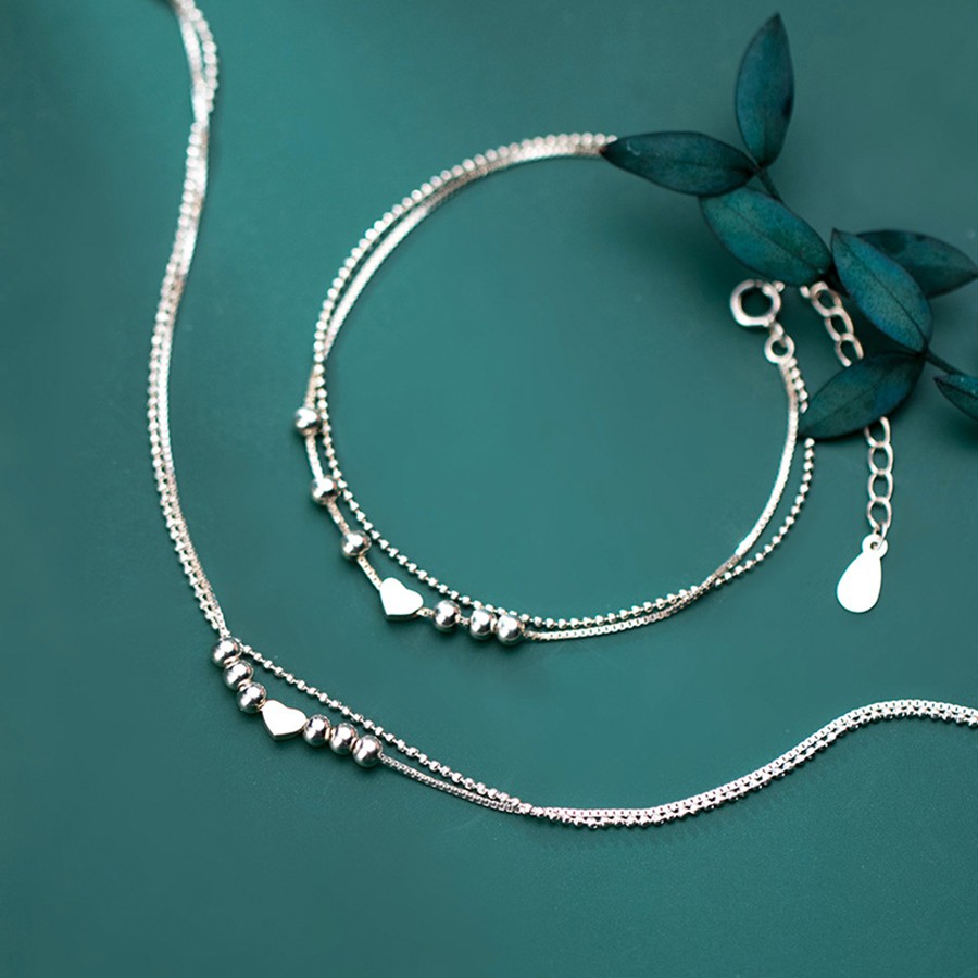 Lắc Tay Nữ Bạc Hình Tim Bạc ITALY S925 Màu Trắng Bạc Cao Cấp L2486 Bảo Ngọc Jewelry