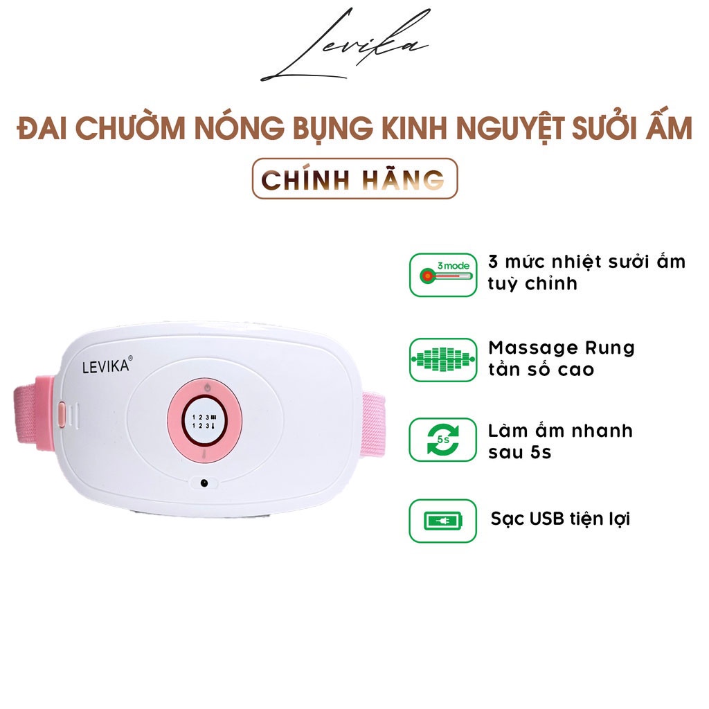 Đai Massage Bụng Levika Chườm Nóng Giảm Đau Khi Đến Kỳ Kinh Nguyệt Cho Bạn Gái