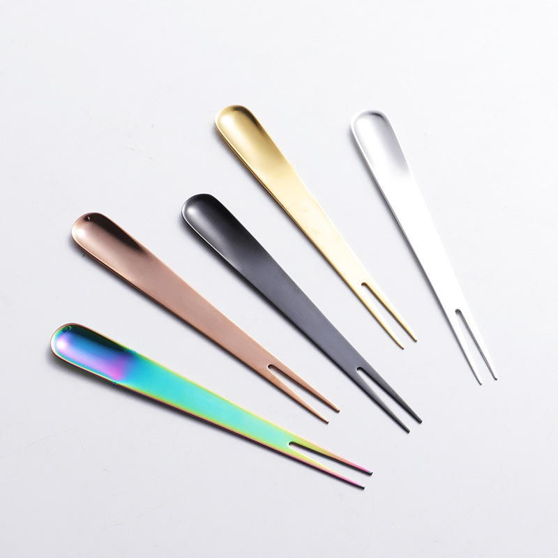 Stainless Steel Fruit Fork Ice Cream Spoon Multicolor