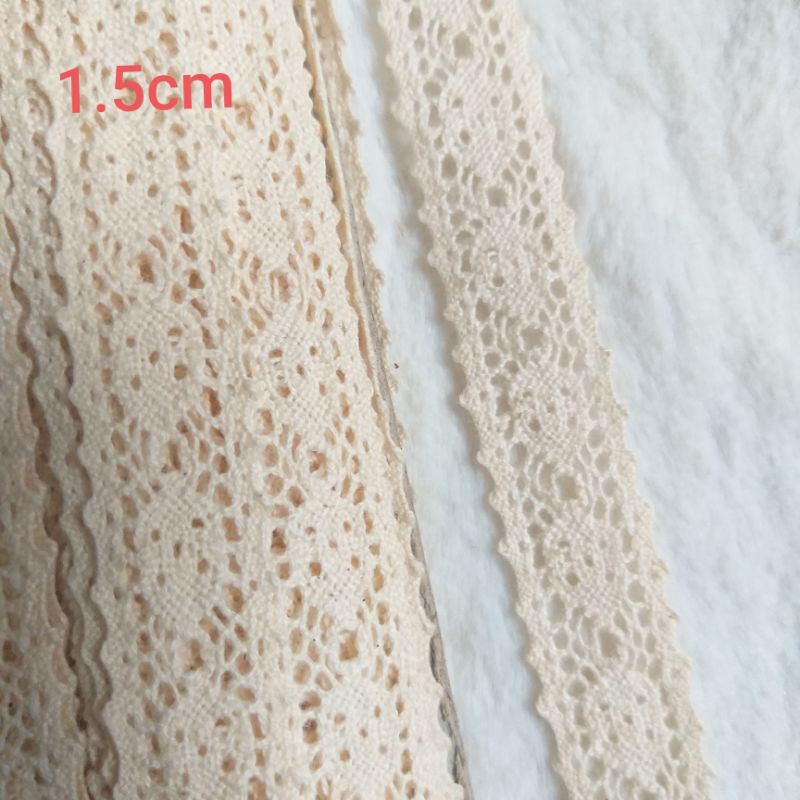 Ren cotton , màu mộc ,size 1.2cm đến 2cm(2m/12k)