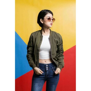 Áo Bomber lót lông cừu cho nữ