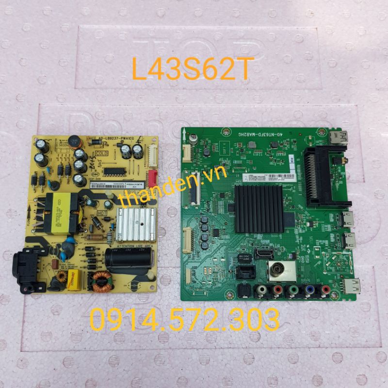 Bộ bo mạch tivi TCL model l43s62t ( loại 2 bo )