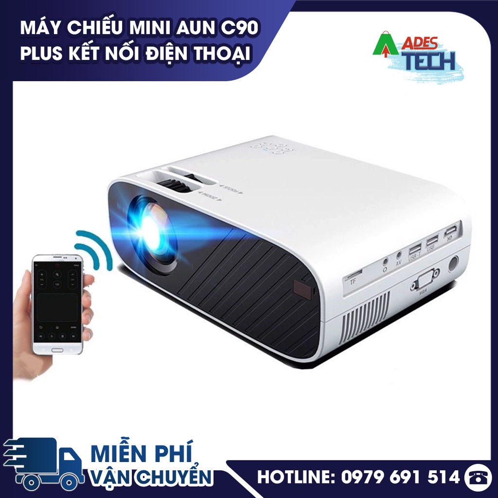 Máy chiếu mini AUN C90 Plus Kết nối điện thoại - BẢO HÀNH 12 THÁNG