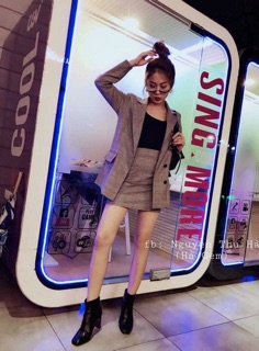 SET ÁO VEST CARO CỔ ĐIỂN
