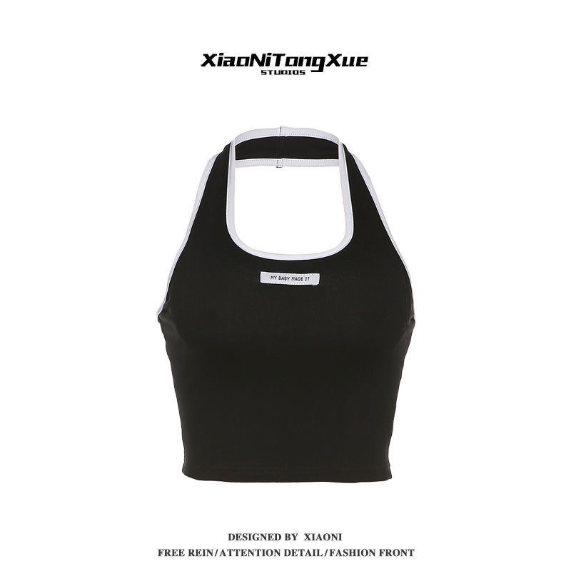 FREESHIP ÁO CROTOP ĐEN CỔ YẾM SEXY