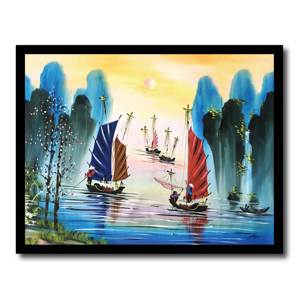 Tranh thư pháp chữ tặng khai trương, tranh mừng tân gia, tranh thư pháp chữ Nhẫn, tranh chữ Hạnh Phúc