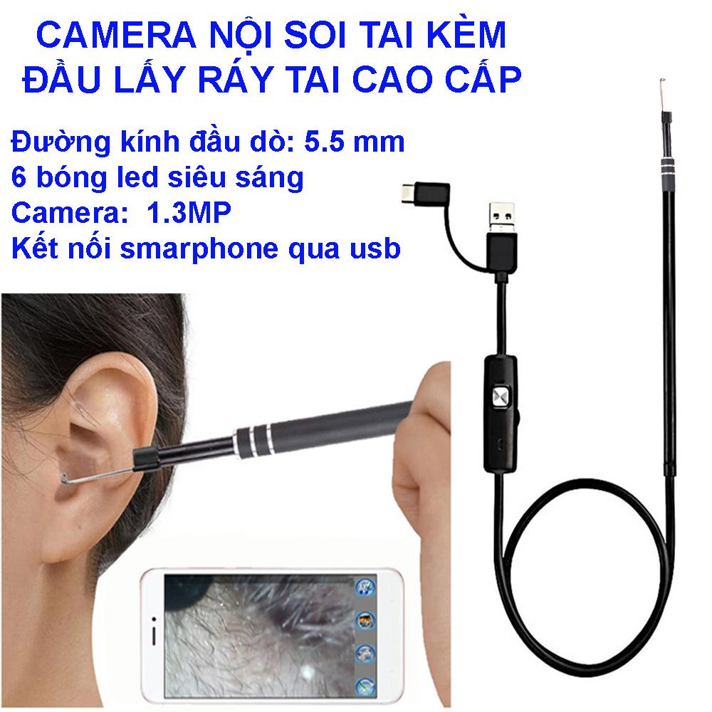 Camera Nội Soi Tai Siêu Nét Đi Kèm Bộ Đầu Lấy Ráy CHỌN NGAY Camera Nội Soi Tai Siêu Nét Đi Kèm Bộ Đầu Lấy Ráy