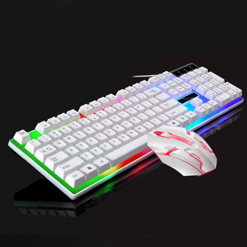 [Màu Trắng- tặng lót chuột] Bộ bàn phím và chuột G21B chuyên Game Led 7 màu