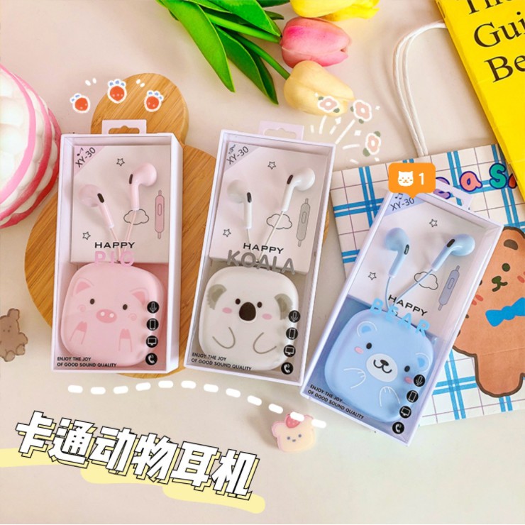 Bộ Tai Nghe Và Hộp Đựng Hàn Quốc  (In - Ear) Cực Cute - Có Mic Đàm Thoại - Cách Âm Tốt - Min STORE