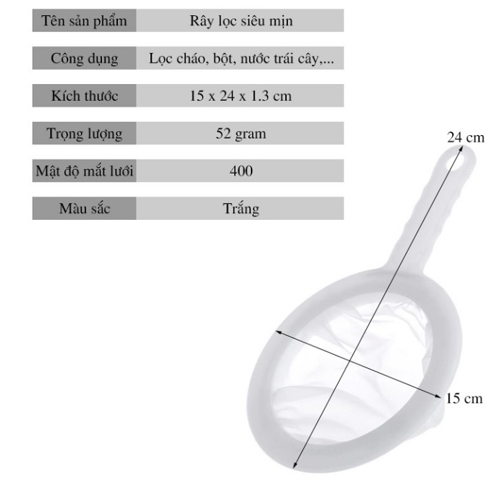 RÂY LỌC THỨC ĂN CHO BÉ