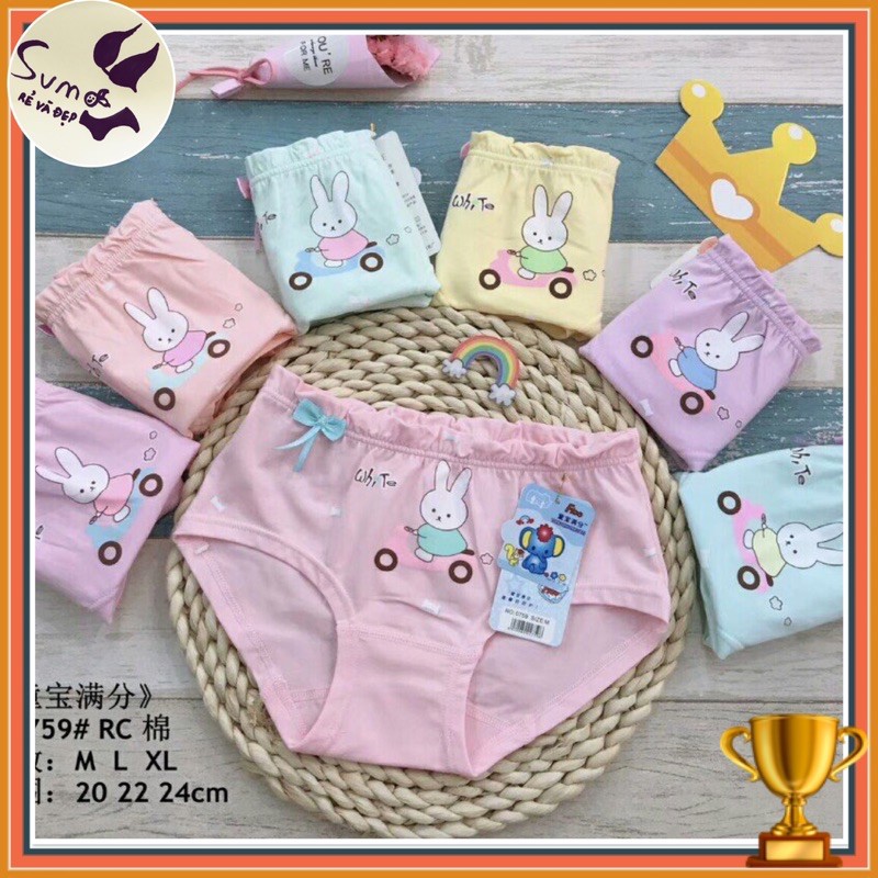 Quần lót chéo bé gái - quần chíp chéo nhiều hình xin xắn. Chất cotton loại đẹp.