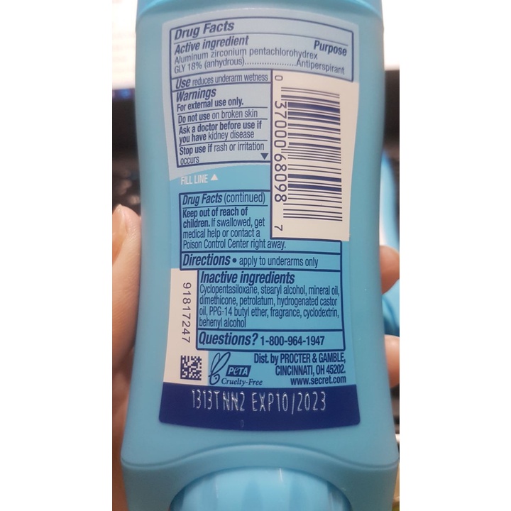 Lăn khử mùi PH secret 59g