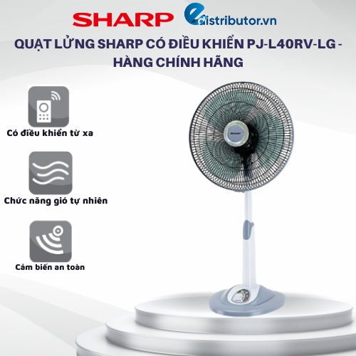 Quạt Lửng Sharp Có Điều Khiển PJ-L40RV-DG - Hàng Chính Hãng