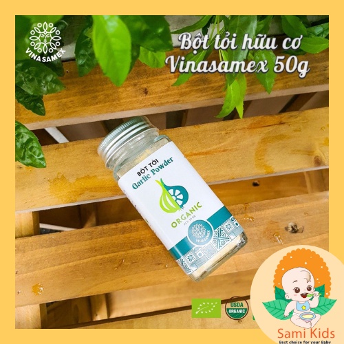 Bột tỏi ướp thịt hữu cơ Vinasamex, bột tỏi chế biến đồ ăn dặm cho bé SAMIKIDS