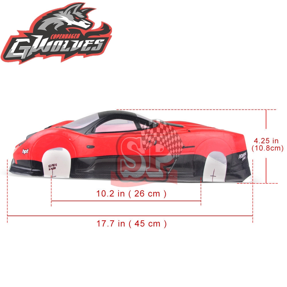 HSP YOKOMO TAMIYA Vỏ Xe Hơi Điều Khiển Từ Xa Pagani Zonda Rc 200mm Tỉ Lệ 1: 10