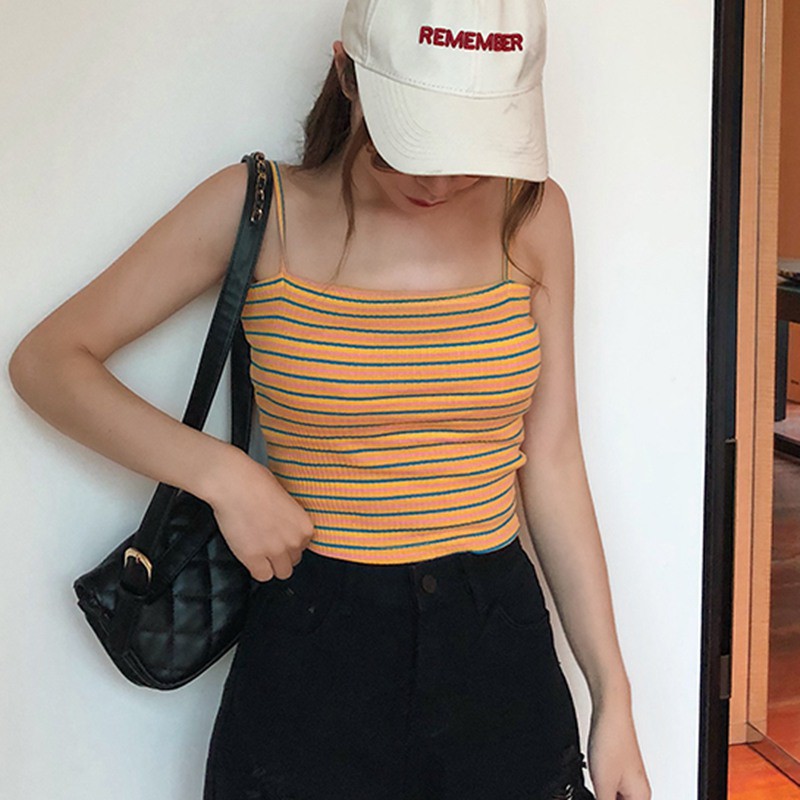 [Baywellfashion]Áo 2 dây croptop hoạ tiết kẻ sọc thời trang cho nữ | BigBuy360 - bigbuy360.vn