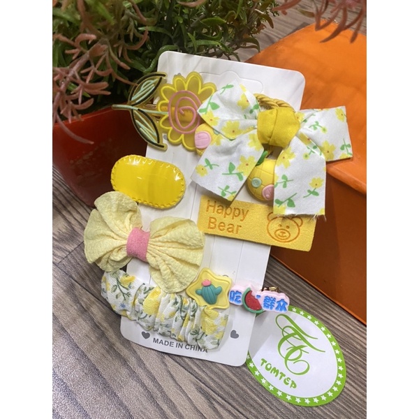 Set 9 Kẹp Tóc Hoạt Hình Đính Nơ Xinh Xắn