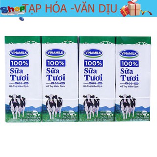 Combo 2 lốc 4 hộp sữa tươi tiệt trùng Vinamilk 100% có đường 180ml ✅ Văn Dịu ✅ Văn Dịu Hạn Dùng Mới Nhất