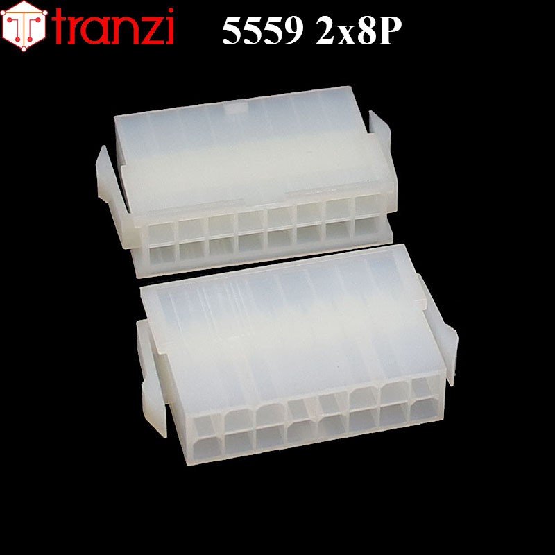 Vỏ header 4.2mm 5559 2x8P 24mm trắng - túi 5 cái
