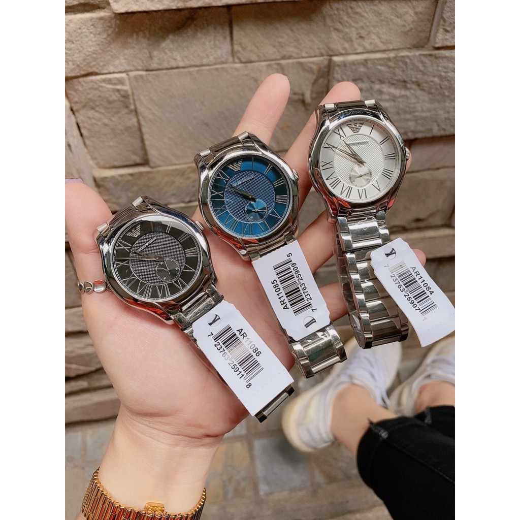 ĐỒNG HỒ NAM ARMANI AR11086 , DÂY THÉP , MẶT ĐEN , 42MM