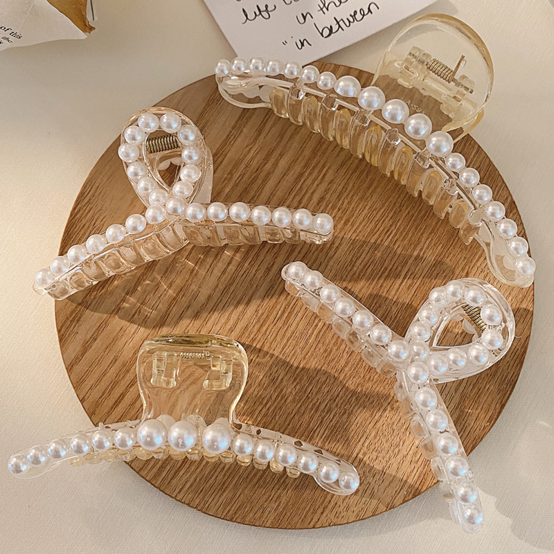 Kẹp Tóc Đính Ngọc Trai Lớn Thanh Lịch Phong Cách Hàn Quốc