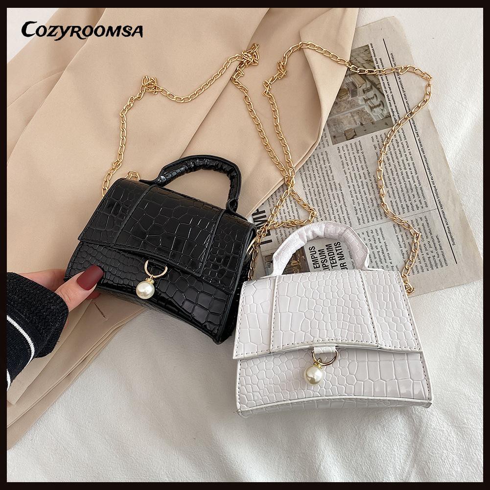 Fashion Women Alligator Pattern Chain Shoulder Bag Mini Top-handle Handbags