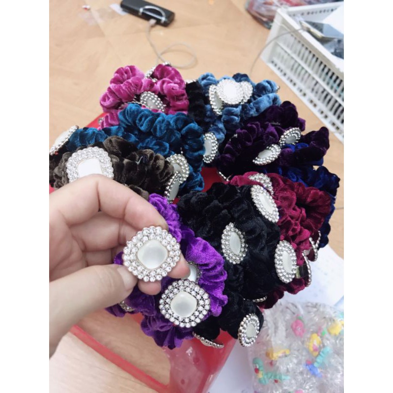 Sỉ 10 dây cột tóc nhung đá đẹp