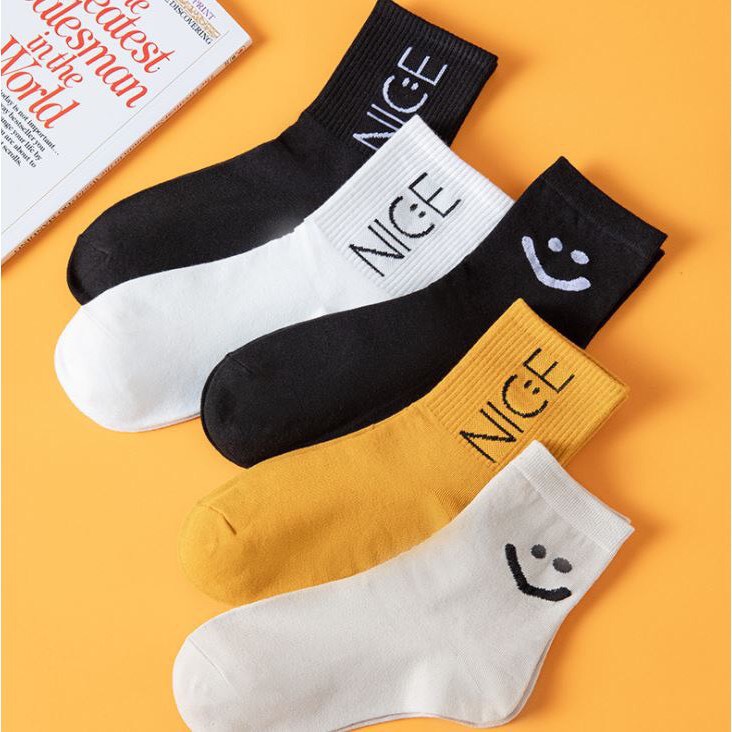 Tất nữ cao cổ phong cách hàn quốc chữ NICE