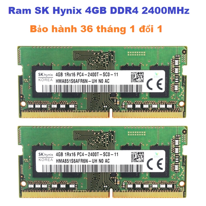 Ram Laptop Hynix 4GB DDR4 2400MHz Chính Hãng - Bảo hành 36 tháng 1 đổi1