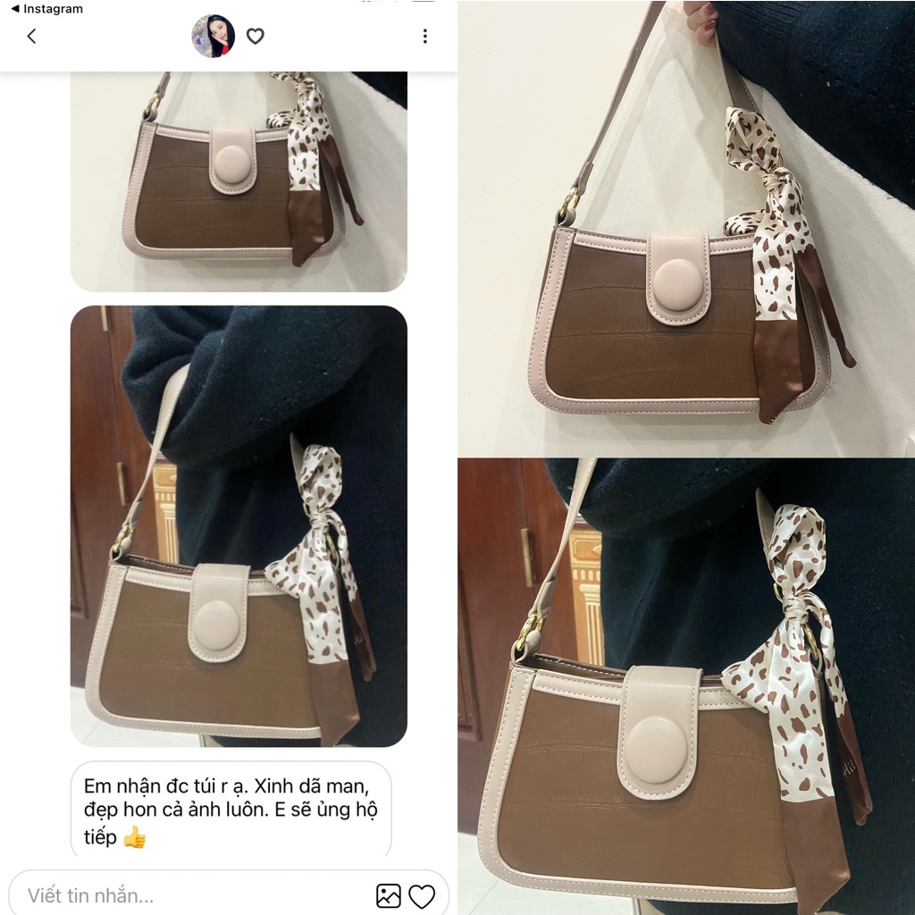 Túi xách nữ đeo vai đeo chéo thắt nơ cực xinh sang chảnh phong cách Hàn Quốc Katie Bag 11582