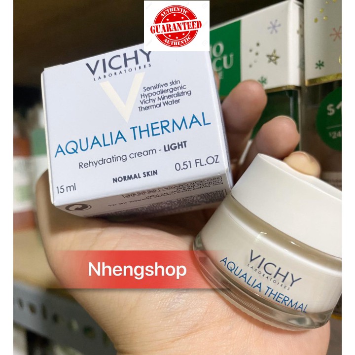 [15ml] Kem dưỡng ẩm Vichy Aqualia Thermal Rehydrating Cream Light ( légère)