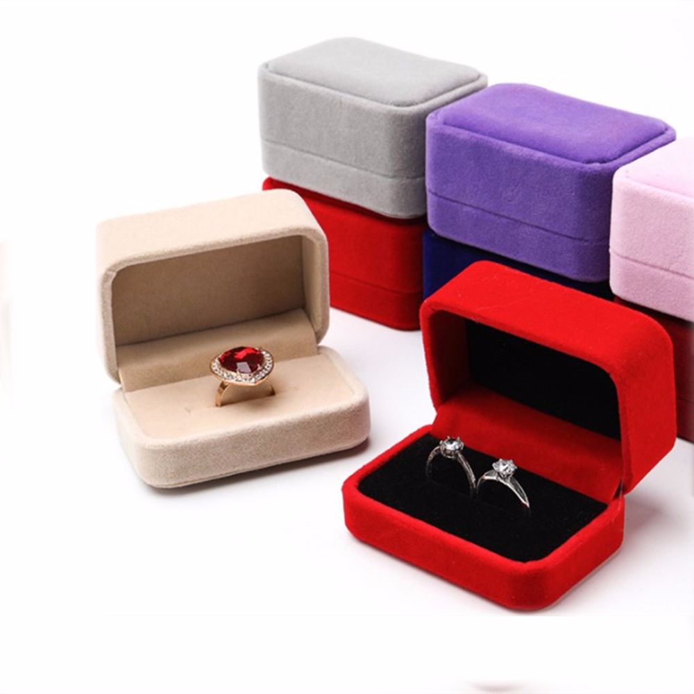 Hộp Đựng Trang Sức Bằng Vải Nhung Chất Lượng Cao Nhiều Màu