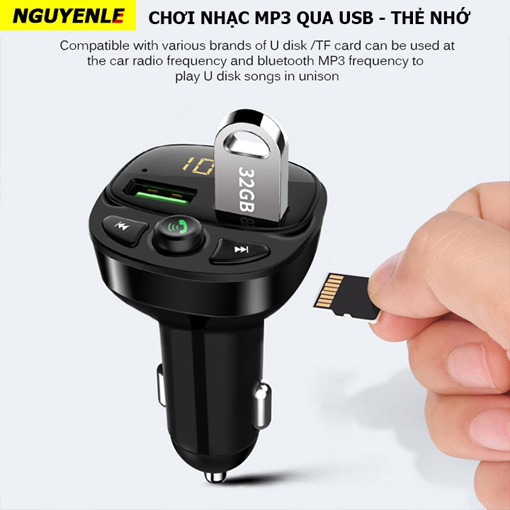 Tẩu nghe nhạc trên ô tô xe hơi kết nối Bluetooth Hy-87