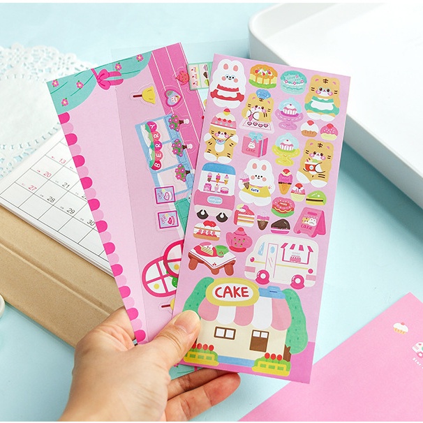 Peach 1Pcs Starlight shop stickers cute cartoon Journal Scrapbook Decor Sticker