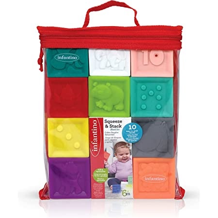 Bộ Đồ Chơi Khối Xếp Chồng, Bóp Infantino - 10 Khối Dành Cho Bé