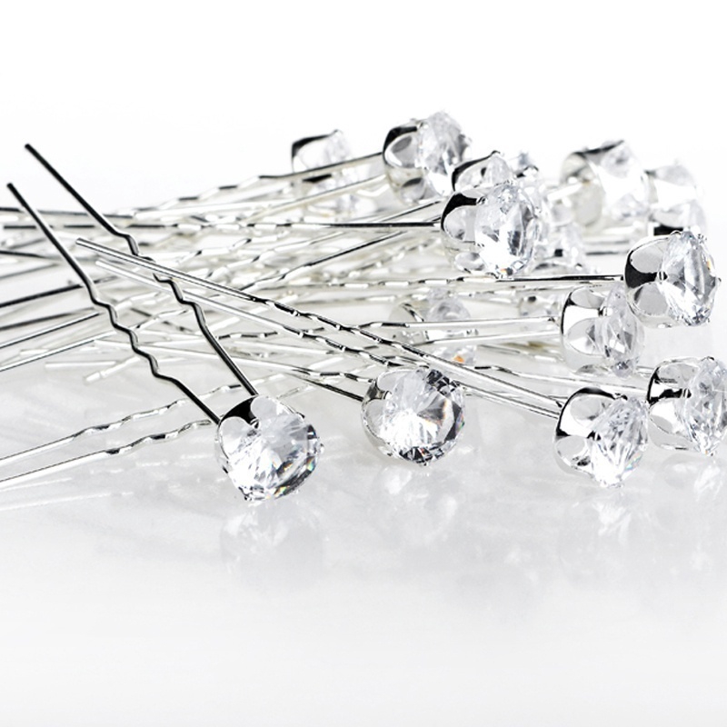 Trâm Cài Tóc Đính Đá Pha Lê Hình Tròn Dành Cho Cô Dâu