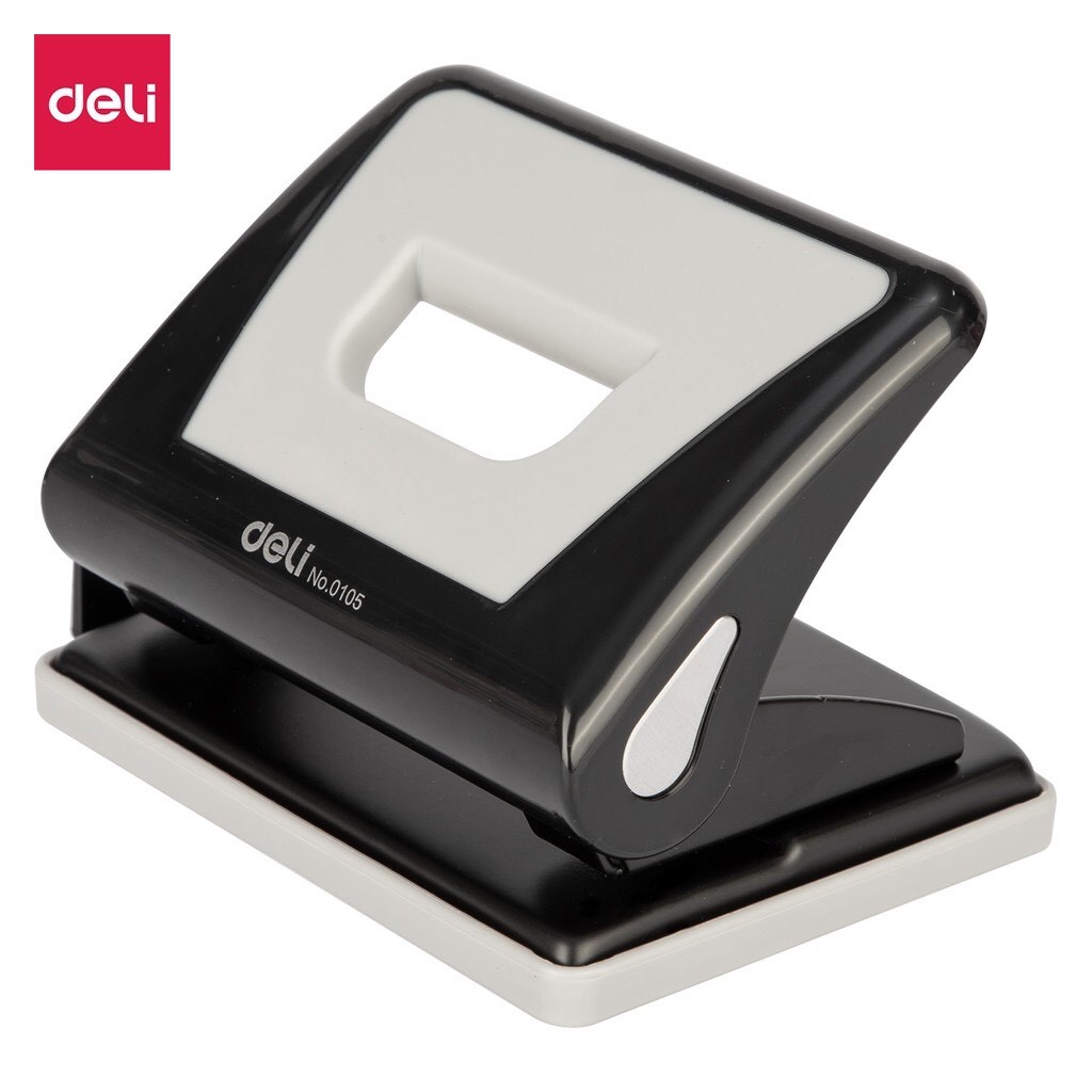 Máy đục lỗ 15 tờ Deli, 3 màu  Xanh dương, Đỏ, Ghi xám - 1 cái E0105 dùng cho văn phòng phẩm giá rẻ tiện lợi sử dụng