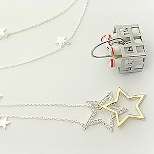 Vòng cổ chuỗi dài hình ngôi sao đính đá duyên dáng cho nữ