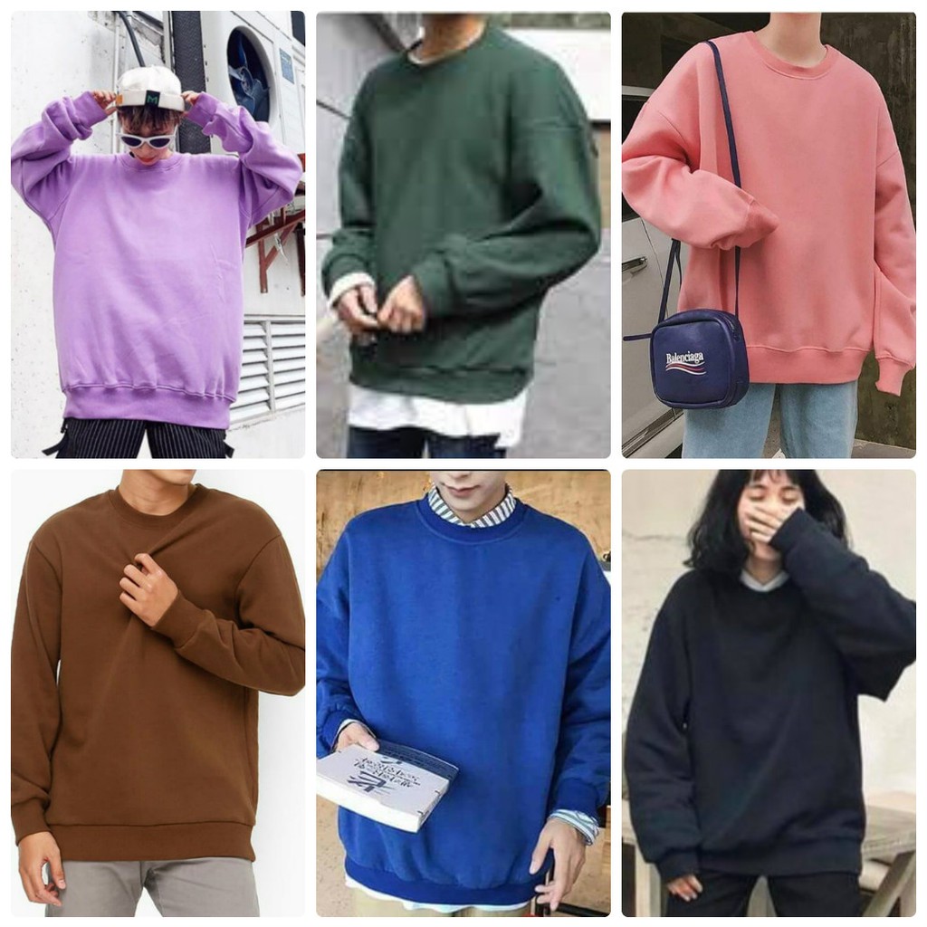 [7 MÀU - ĐỦ SIZE] Áo sweater nỉ trơn basic unisex | WebRaoVat - webraovat.net.vn