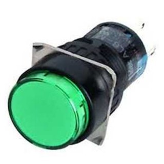 Nút nhấn đề phi 16 tròn, nhấn nhả, nhấn giữ, không đèn và có đèn, điện áp 24V, 220V.