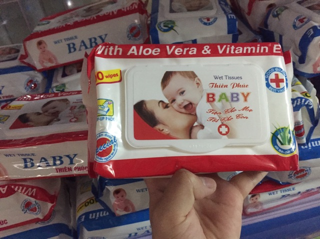 Giấy Ướt BABY Thiên Phúc Không Mùi Cho Bé Gói 100 Tờ